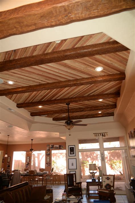 natural wood beams on ceiling